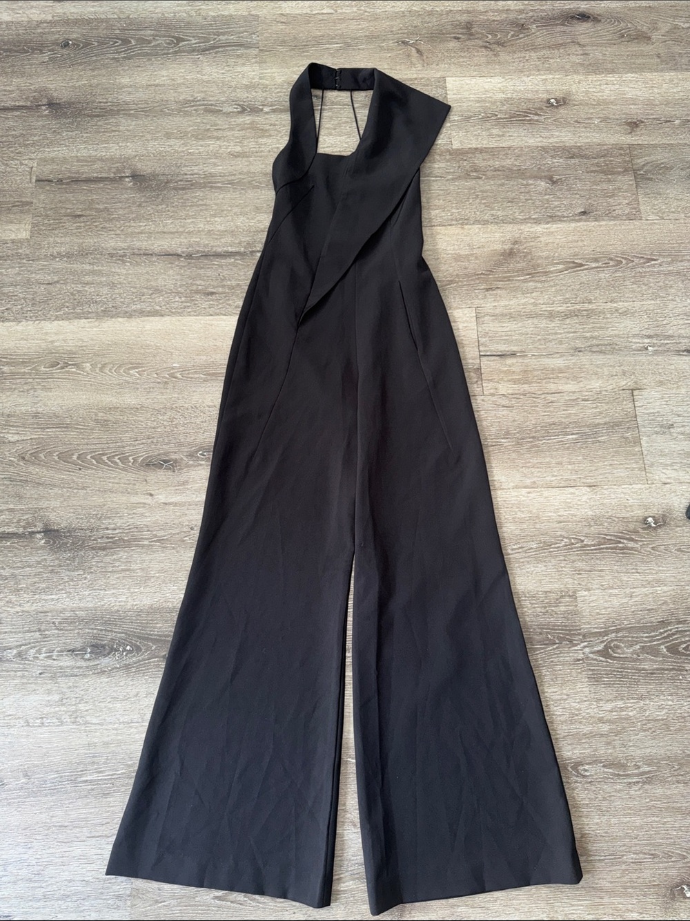 AQ/AQ Heather Black Wide Leg Flared Jumpsuit